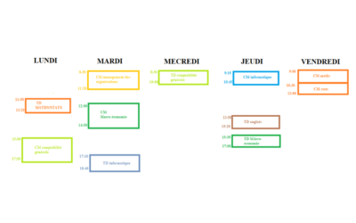 Les emplois du temps en licence éco gestion